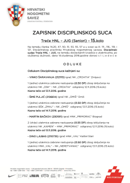 zapisnik disciplinskog suca