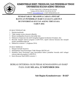 Formulir Beasiswa Lazis PLN