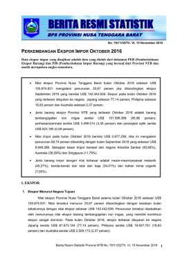 Unduh BRS Ini - Badan Pusat Statistik Provinsi Nusa Tenggara Barat
