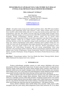 pengembangan aplikasi tata cara wudhu dan - Jurnal STT