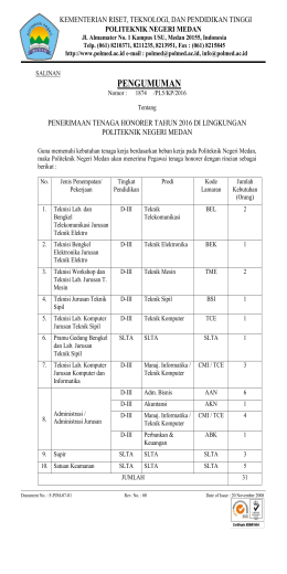 PENGUMUMAN - Politeknik Negeri Medan