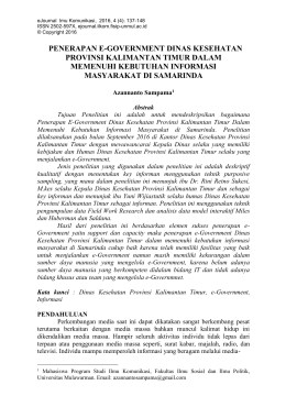 penerapan e-government dinas kesehatan provinsi kalimantan timur