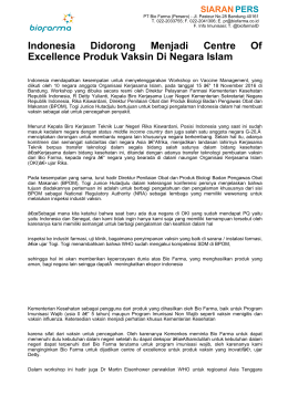 Indonesia Didorong Menjadi Centre Of Excellence