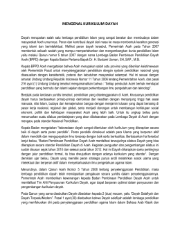 mengenal kurikulum dayah -