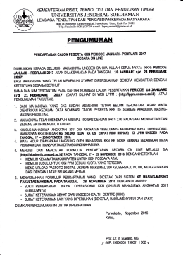 pengumuman - LPPM - Universitas Jenderal Soedirman