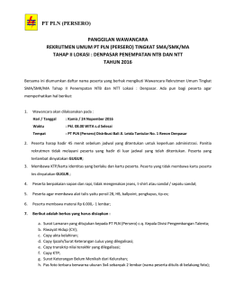 panggilan wawancara rekrutmen umum pt pln (persero)