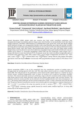 KINETIKA REAKSI ESTERIFIKASI GLISEROL MONOOLEAT (GMO