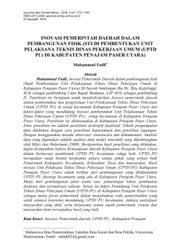 inovasi pemerintah daerah dalam pembangunan fisik (studi