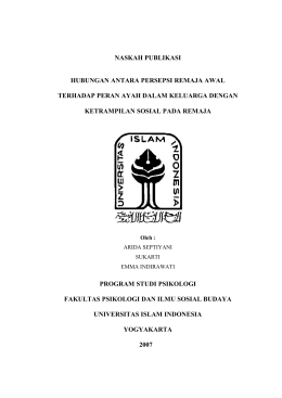 naskah publikasi hubungan antara persepsi remaja awal terhadap