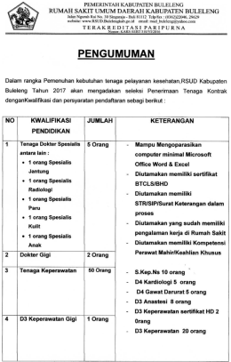 Page 1 PEMERINTAH KABUPATEN BULELENG RUMAH SAKIT