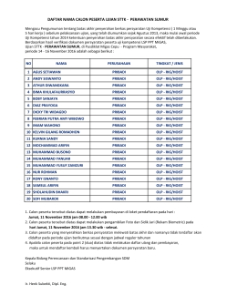 daftar nama calon peserta ujian sttk - perawatan