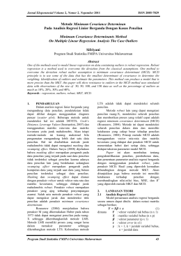 Metode Minimum Covariance Determinan Pada