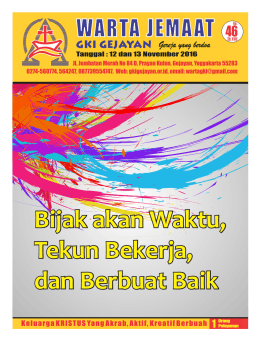 Bijak akan Waktu, Tekun Bekerja, dan Berbuat Baik