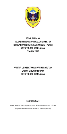 seleksi penerimaan calon direktur pdam