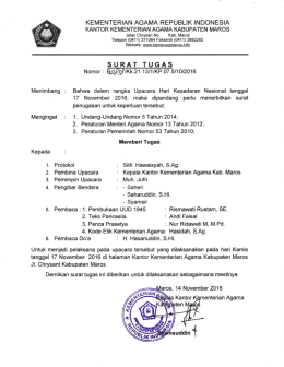SURAT TUGAS - Kementerian Agama Kabupaten Maros