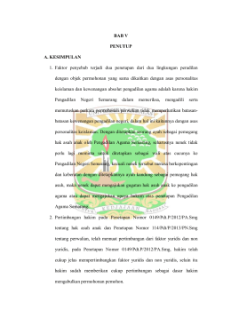 BAB V PENUTUP A. KESIMPULAN 1. Faktor penyebab terjadi dua