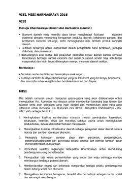 visi, misi harmasraya 2016 visi misi