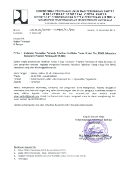 Surat Undangan - Butuh 4200 Fasilitator untuk PAMSIMAS III