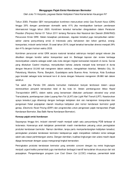 Menggagas Pajak Emisi Kendaraan Bermotor