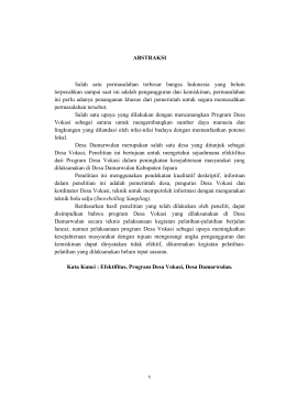 v ABSTRAKSI Salah satu permasalahan terbesar bangsa Indonesia