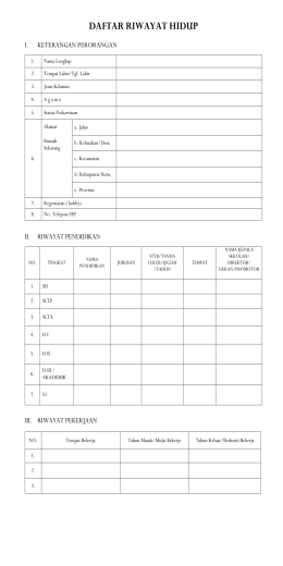 daftar riwayat hidup
