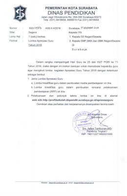 edaran-lomba - Dispendik Ketenagaan Surabaya