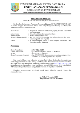 unit layanan pengadaan - LPSE Kabupaten Batu Bara