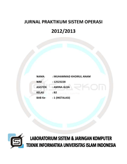 jurnal praktikum sistem operasi 2012/2013