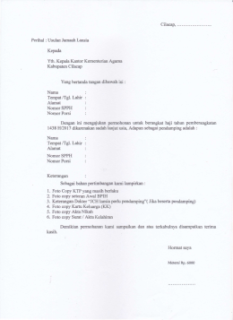 Hormat saya kasih. Demikian permohanan kami