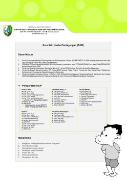 Surat Izin Usaha Perdagangan (SIUP) Dasar Hukum