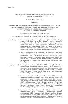 Permenristekdikti Nomor 82 Tahun 2013 tentang Perubahan atas