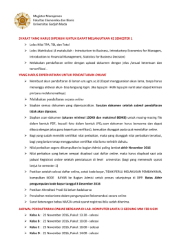 Syarat yang harus dipenuhi klik di sini - Admisi