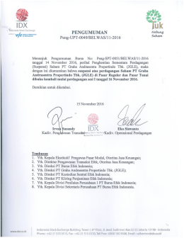 Announcement Shares Unsuspensi JGLE