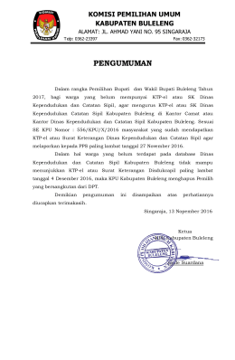 PENGUMUMAN - KPU Buleleng