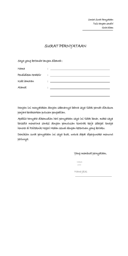 surat pernyataan - Politeknik Negeri Medan