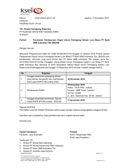 Nomor : KSEI-29333/JKU/1116 Jakarta, 17 November 2016