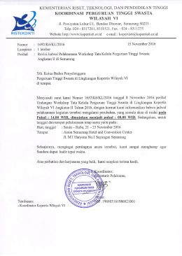 Page 1 RIETEKDIKTI Nomor Lampiran : : Revisi Jadwal