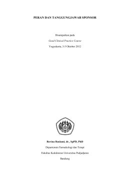 peran dan tanggungjawab sponsor - Pustaka Ilmiah Universitas