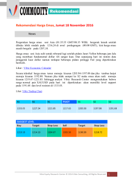 Rekomendasi Harga Emas, Jumat 18 November 2016