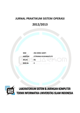 jurnal praktikum sistem operasi 2012/2013