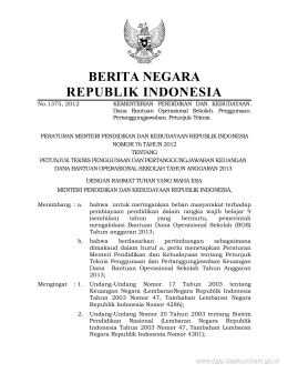 BERITA NEGARA REPUBLIK INDONESIA