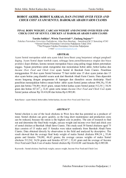 bobot akhir, bobot karkas, dan income over feed and chick cost