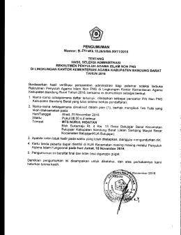 Page 1 PENGUMUMAN Nomor: B-Soi q:Kk.10,25/5/BA.00/11/2016