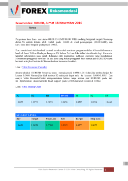 Rekomendasi EURUSD, Jumat 18 November 2016