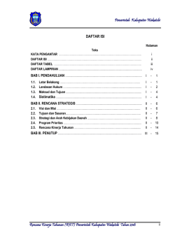Pemerintah Kabupaten Wakatobi DAFTAR ISI