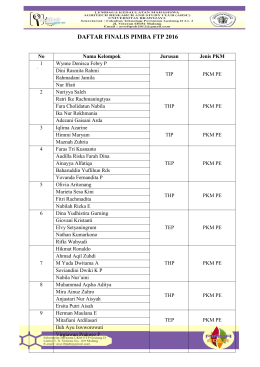 daftar finalis pimba ftp 2016