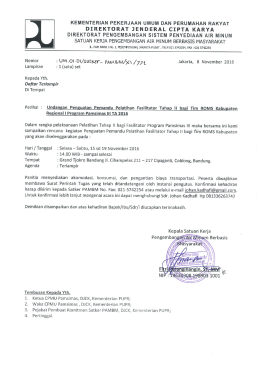 Surat Undangan - Butuh 4200 Fasilitator untuk PAMSIMAS III