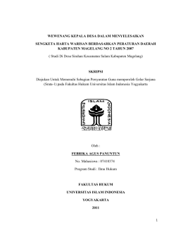 WEWENANG KEPALA DESA DALAM MENYELESAIKAN
