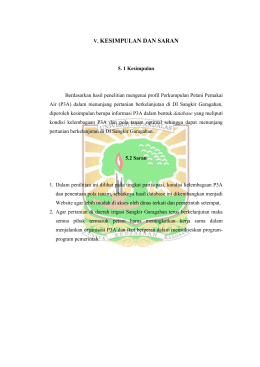 V. KESIMPULAN DAN SARAN