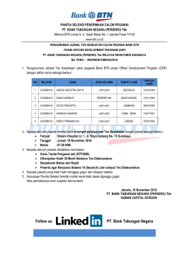 Follow us PT. Bank Tabungan Negara